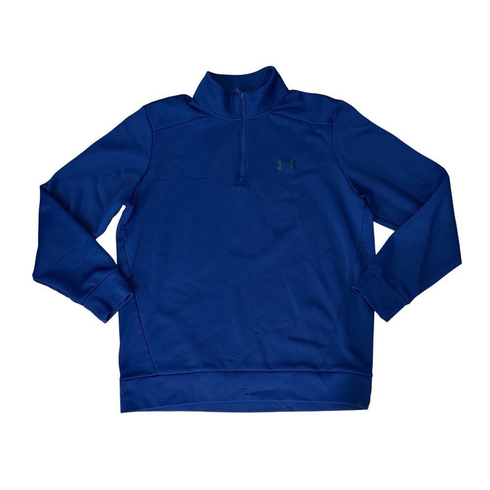 Under Armour Quarter Zip Pullover Mens Large Fleece Navy Blue